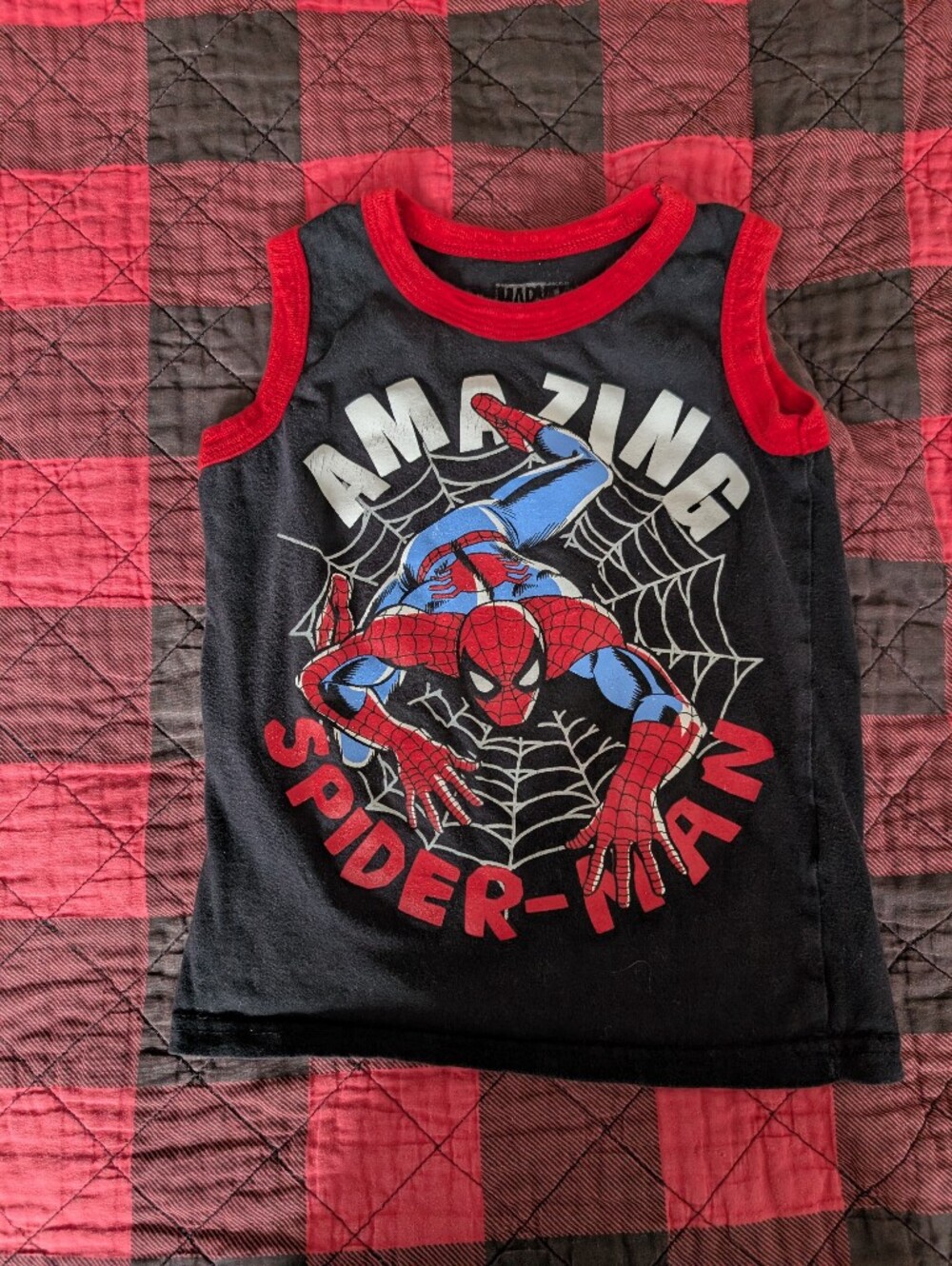 Marvel Black and Red Spider-Man Tank Top